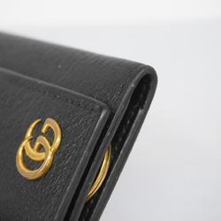 Gucci Key Case GG Marmont 435305 Leather Black Men's