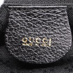 Gucci Backpack Bamboo 003 1119 0016 Suede Leather Black Women's