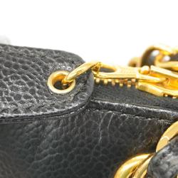 Chanel Shoulder Bag Chain Caviar Skin Black Women's