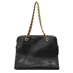 Chanel Shoulder Bag Chain Caviar Skin Black Women's