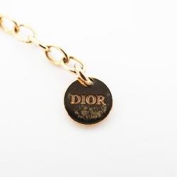 Christian Dior Bracelet CD Circle Rhinestone GP Plated Rose Gold Women's