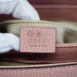 Gucci Shoulder Bag Interlocking G 510302 Leather Pink Champagne Women's