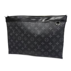 Louis Vuitton Clutch Bag Monogram Eclipse Pochette Discovery M62291 Black Men's