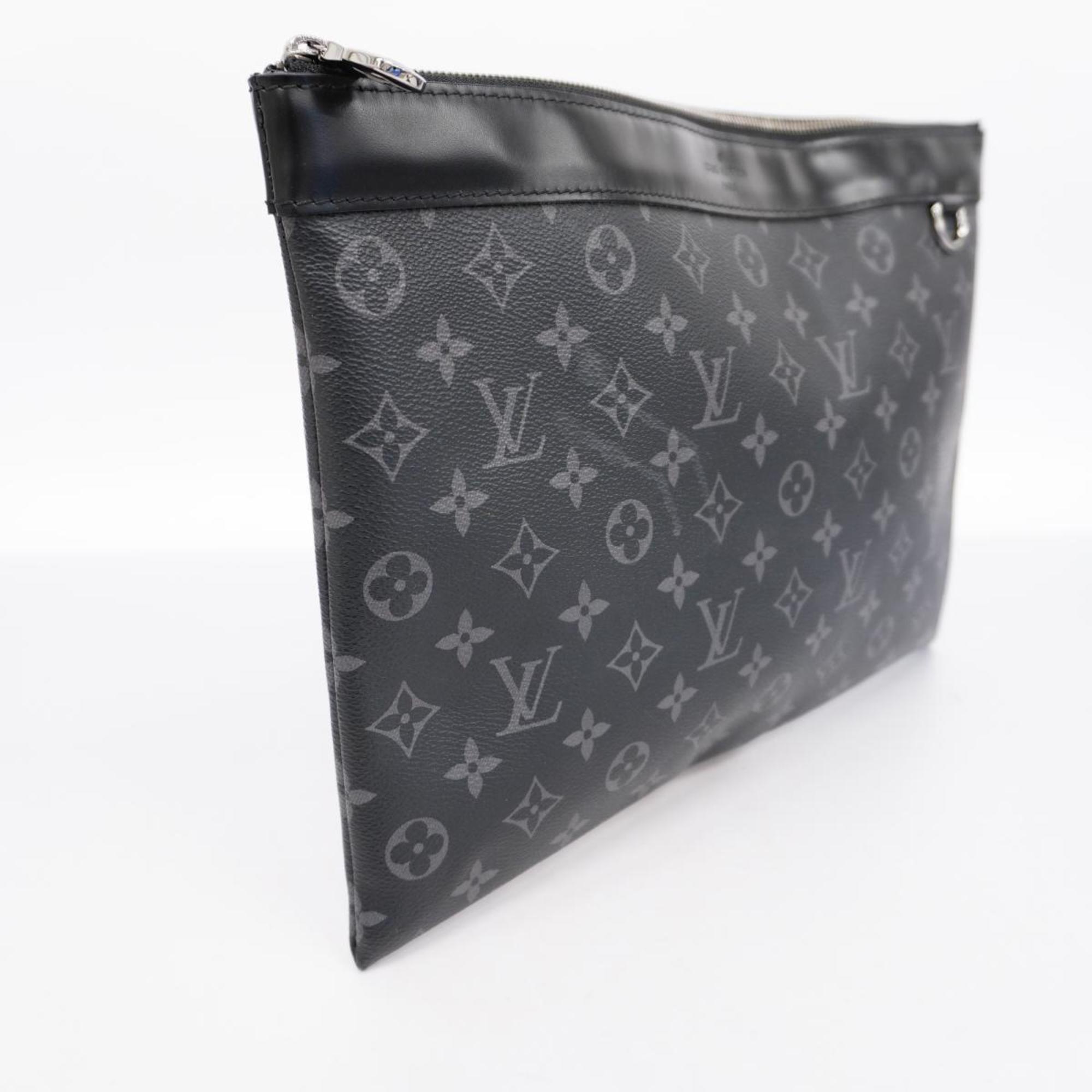 Louis Vuitton Clutch Bag Monogram Eclipse Pochette Discovery M62291 Black Men's