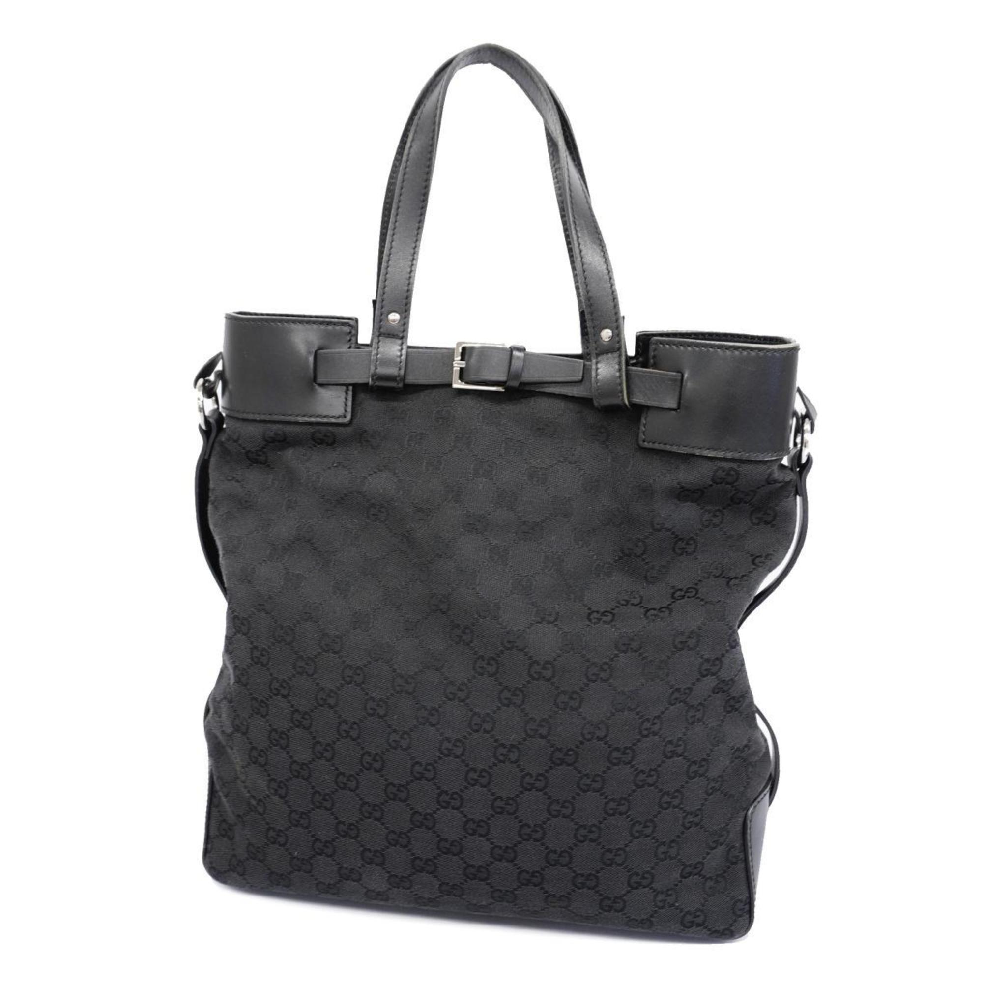 Gucci Tote Bag GG Canvas 107756 Black Women's