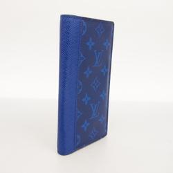 Louis Vuitton Long Wallet Taigarama Portefeuille Brazza M30297 Blue Men's