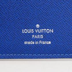 Louis Vuitton Long Wallet Taigarama Portefeuille Brazza M30297 Blue Men's