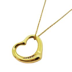 Tiffany Necklace Heart 5PD Diamond K18YG Yellow Gold Women's