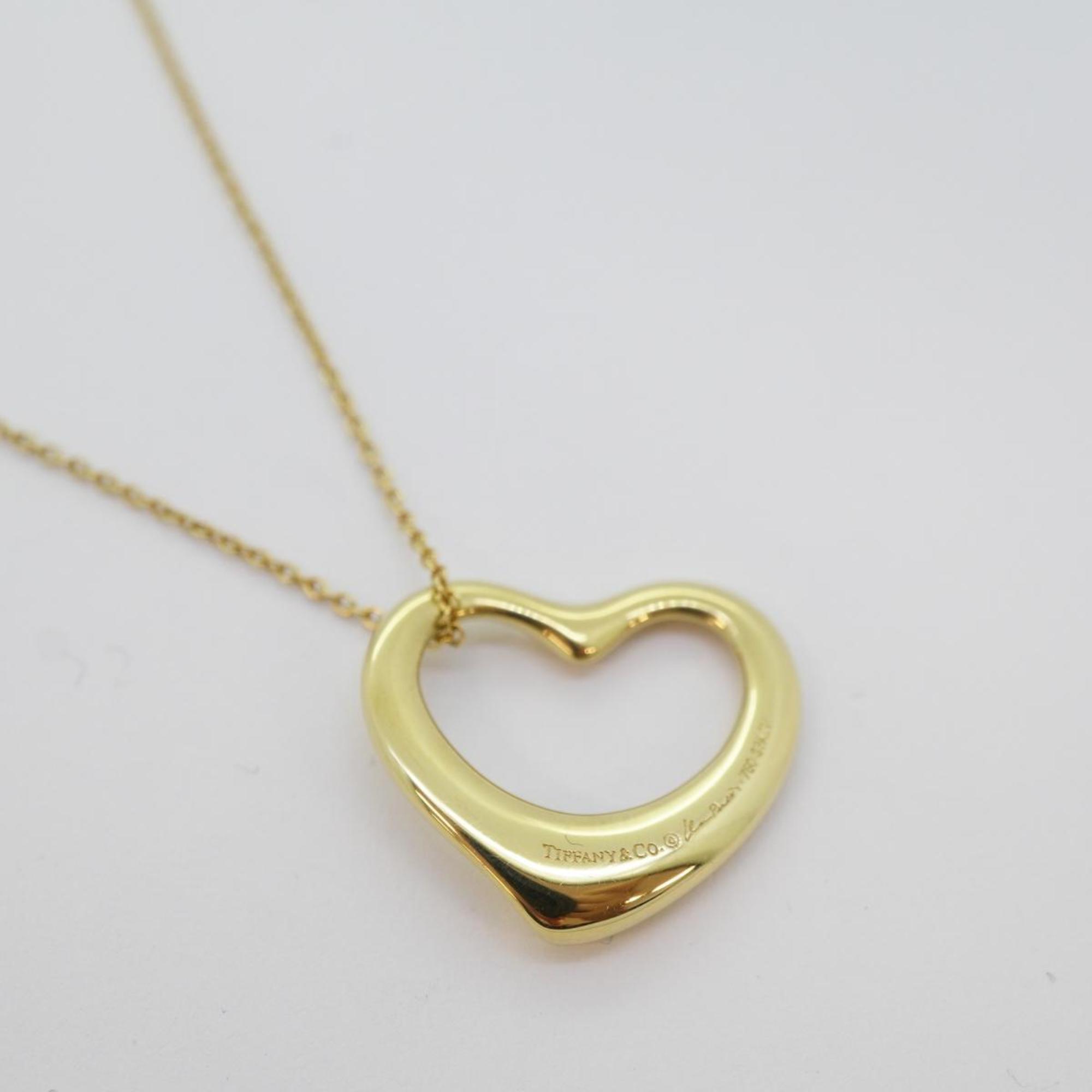 Tiffany Necklace Heart 5PD Diamond K18YG Yellow Gold Women's