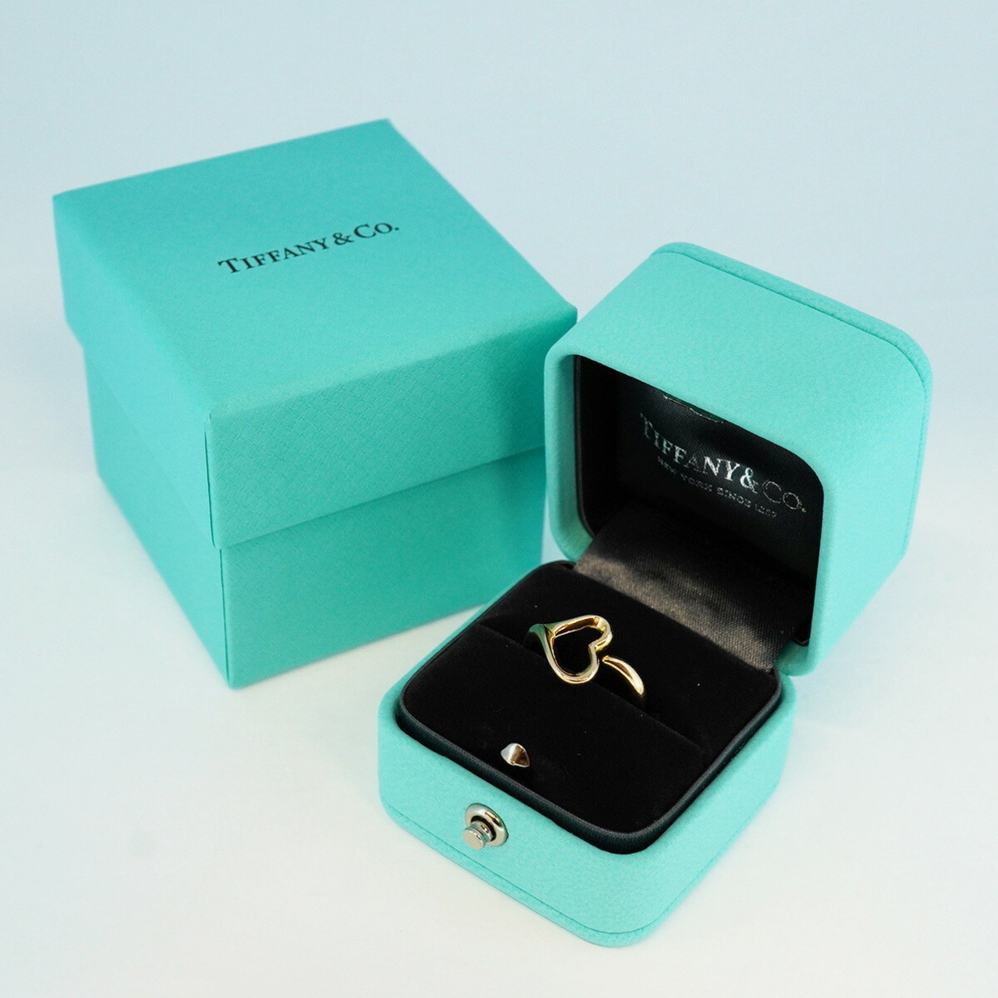 Tiffany ring heart K18PG pink gold ladies