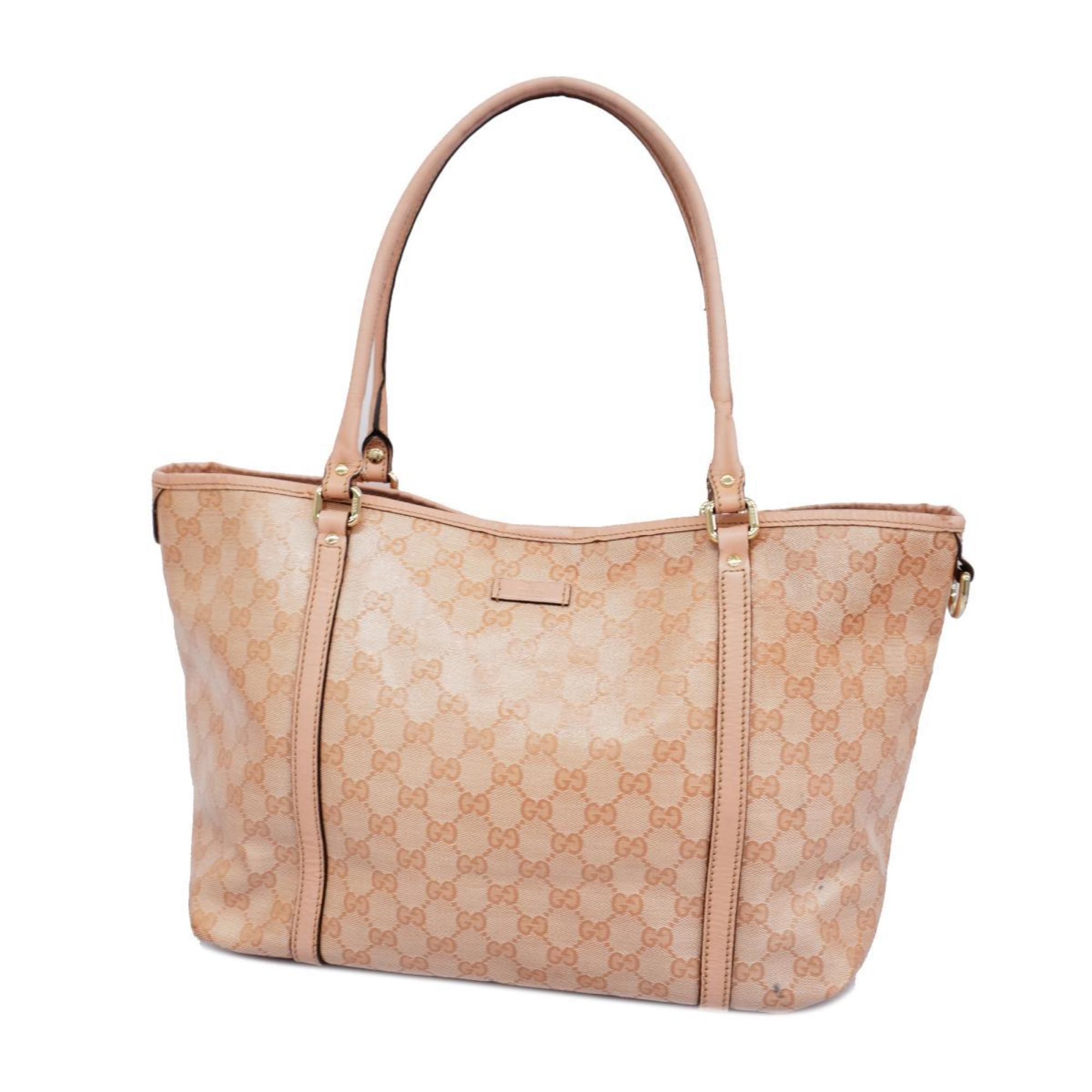 Gucci Tote Bag GG Crystal 197653 Coated Canvas Pink Women's