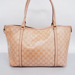 Gucci Tote Bag GG Crystal 197653 Coated Canvas Pink Women's