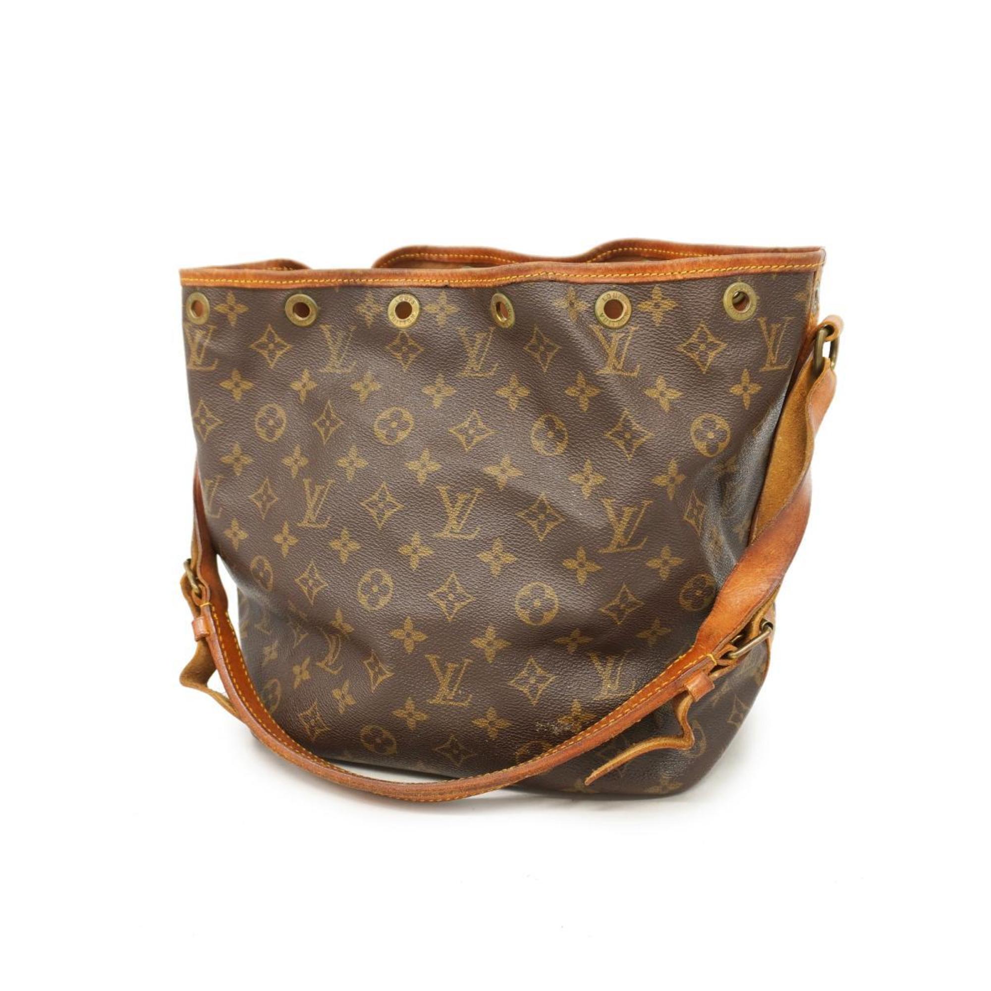 Louis Vuitton Shoulder Bag Monogram Petit Noe M42226 Brown Ladies