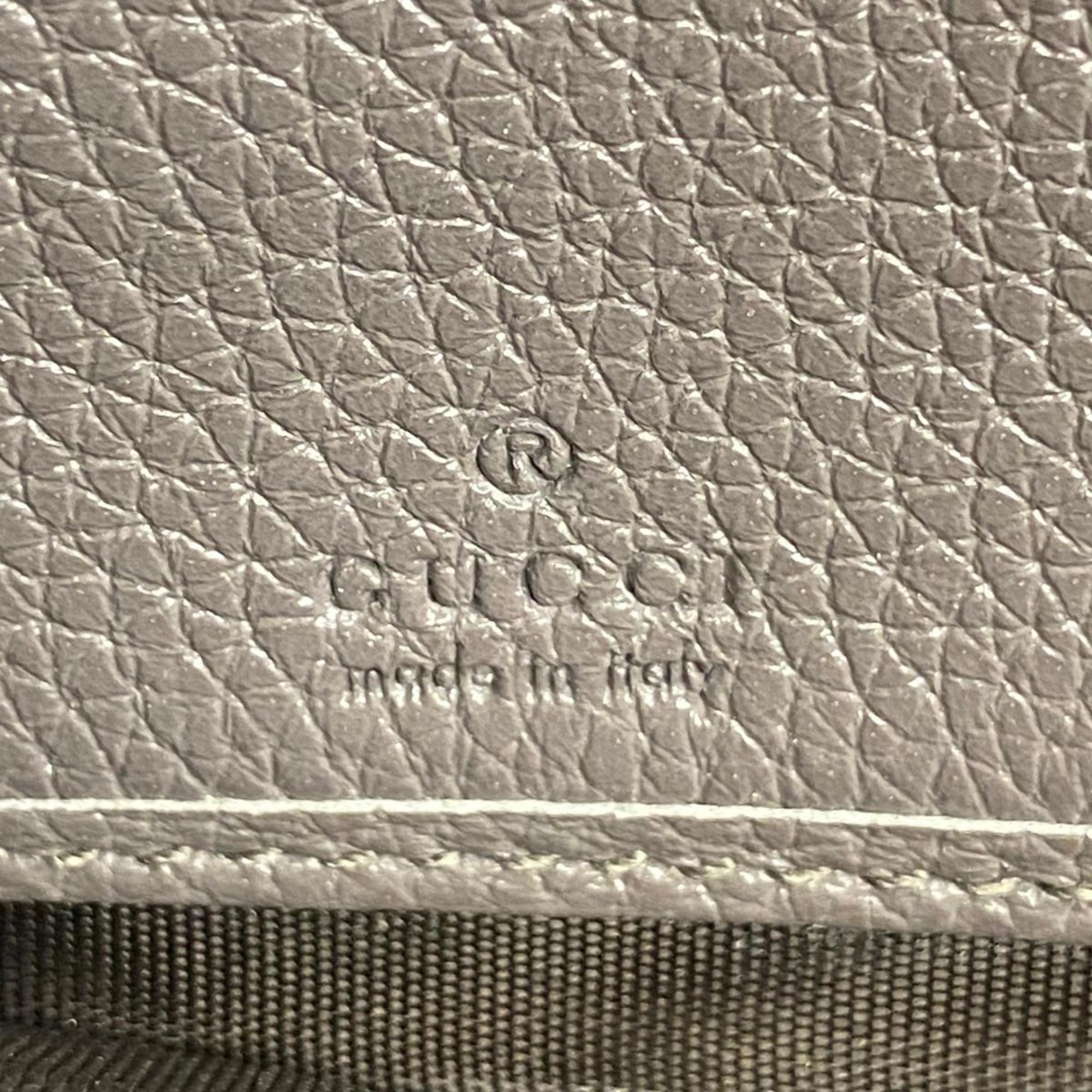 Gucci Zumi Long Wallet 570661 Leather Grey Men's Women's