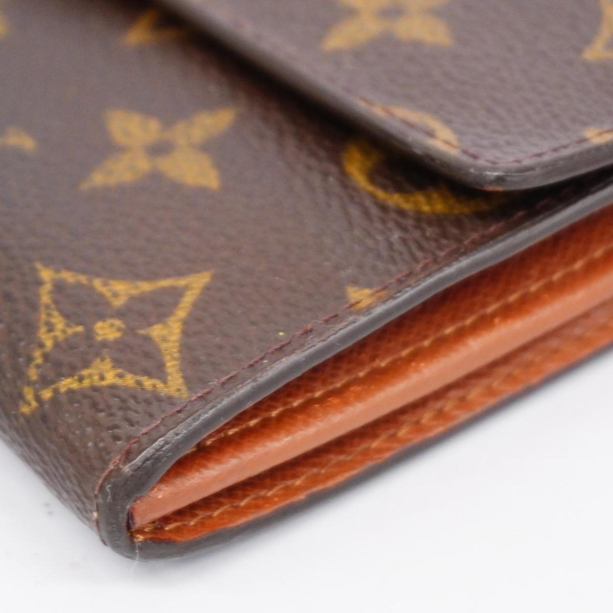 Louis Vuitton Long Wallet Monogram Porto Monnaie Credit M61725 Brown Ladies