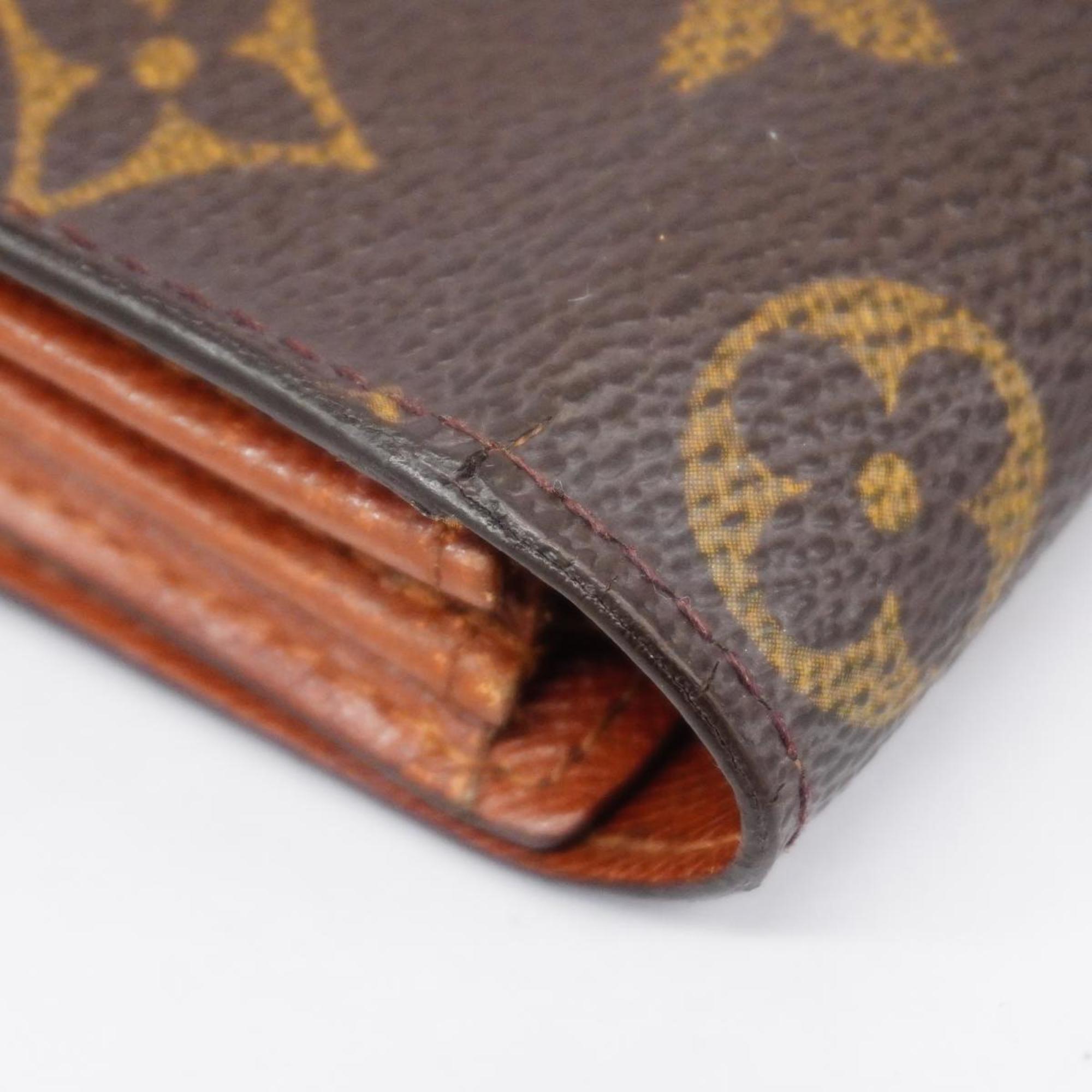 Louis Vuitton Long Wallet Monogram Porto Monnaie Credit M61725 Brown Ladies