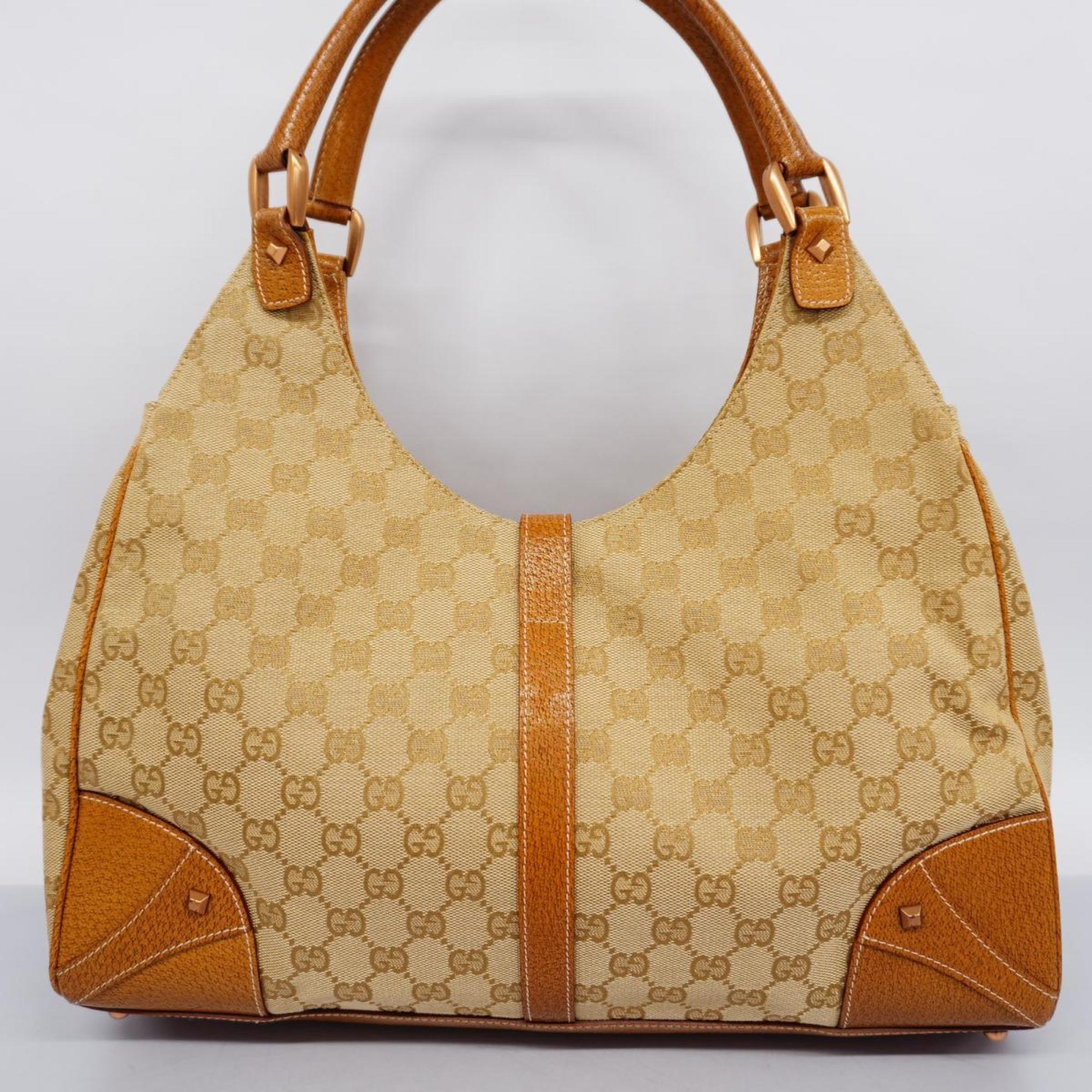 Gucci Handbag GG Canvas New Jackie 124404 Brown Beige Women's