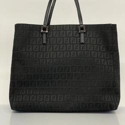 Fendi Zucchino Tote Bag Nylon Canvas Black Women's