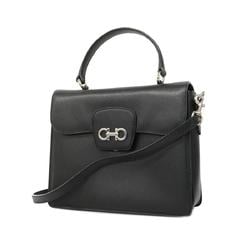 Salvatore Ferragamo Handbag Gancini Leather Black Women's