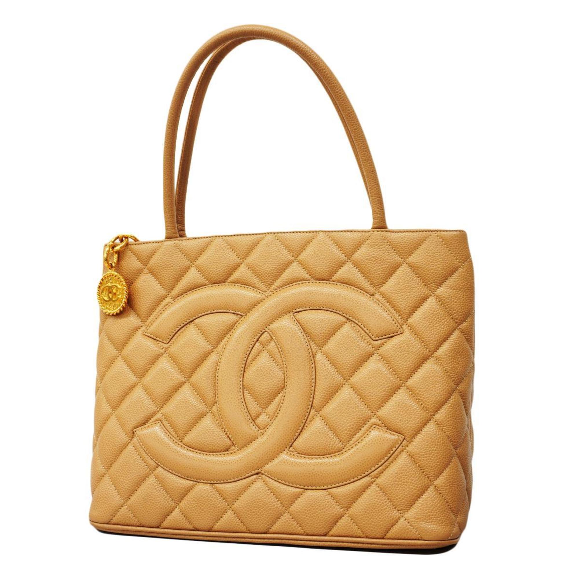 Chanel Tote Bag, Reproduction Tote, Caviar Skin, Beige, Women's