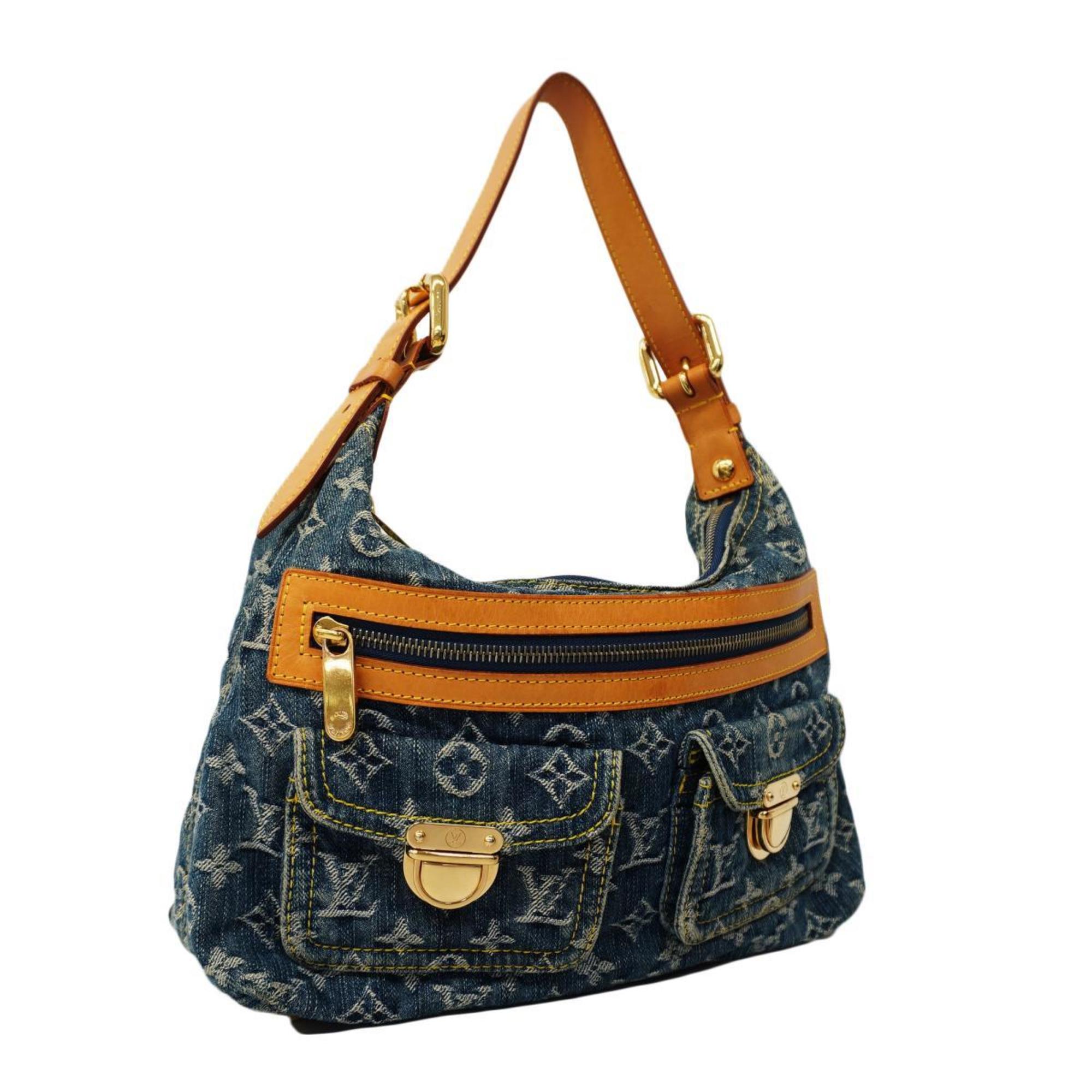 Louis Vuitton Shoulder Bag Monogram Denim Baggy PM M95049 Blue Women's