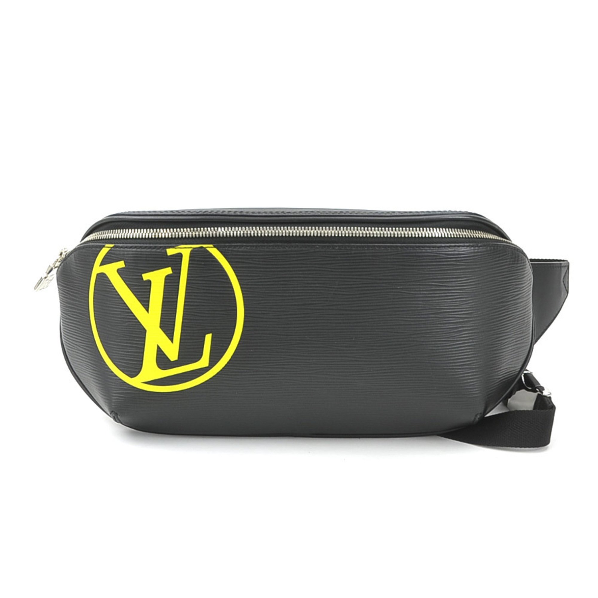 Louis Vuitton LOUIS VUITTON Body Bag Waist Pouch LV Circle Epi Bum Leather Noir Men's M55131 99980f