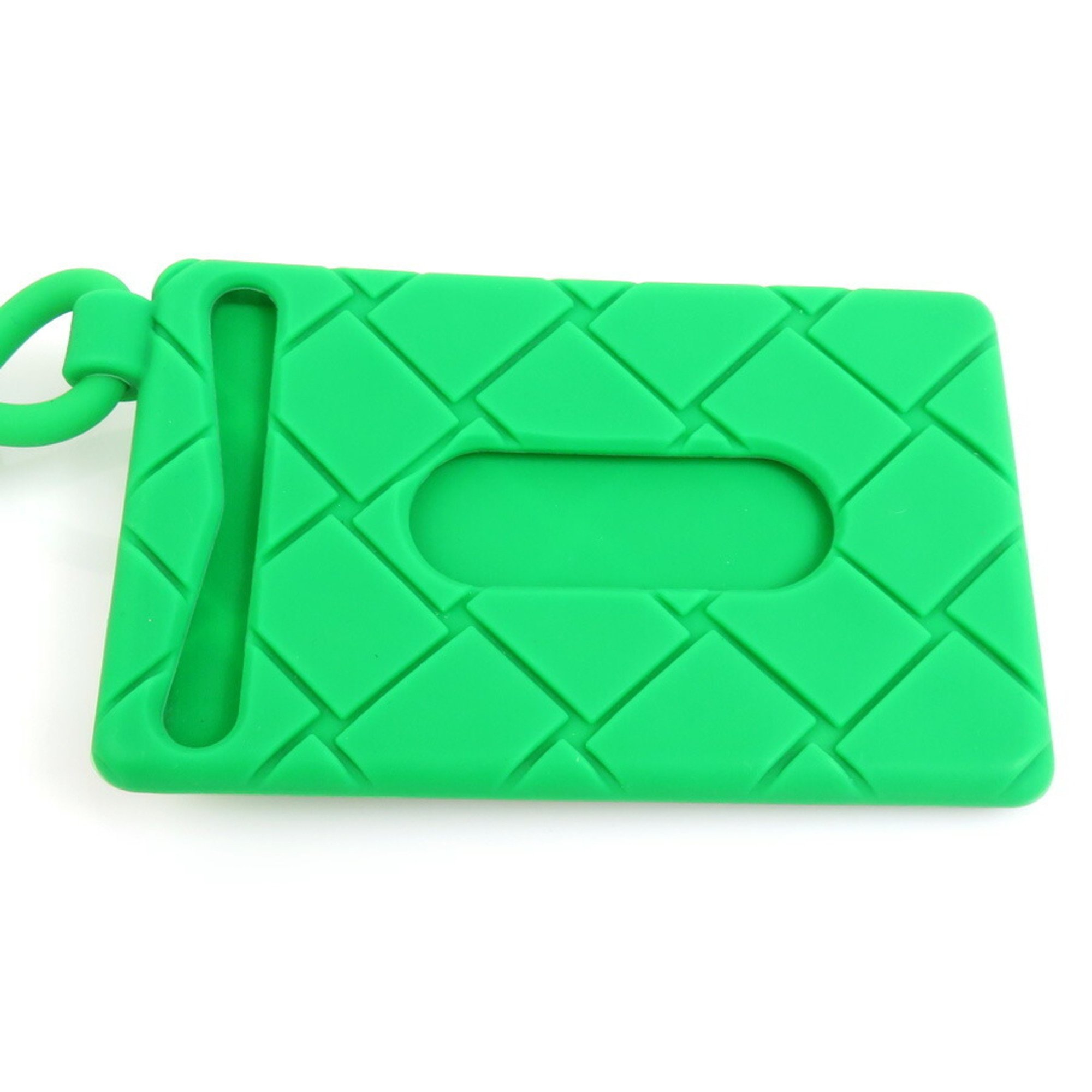 BOTTEGA VENETA Business Card Holder, Case, Silicone, Green, Men's, Women's, 55753g