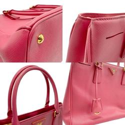 PRADA handbag shoulder bag leather pink gold ladies z2489