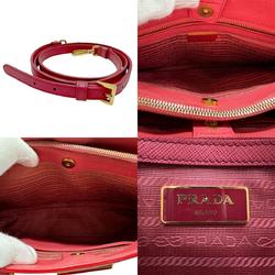 PRADA handbag shoulder bag leather pink gold ladies z2489