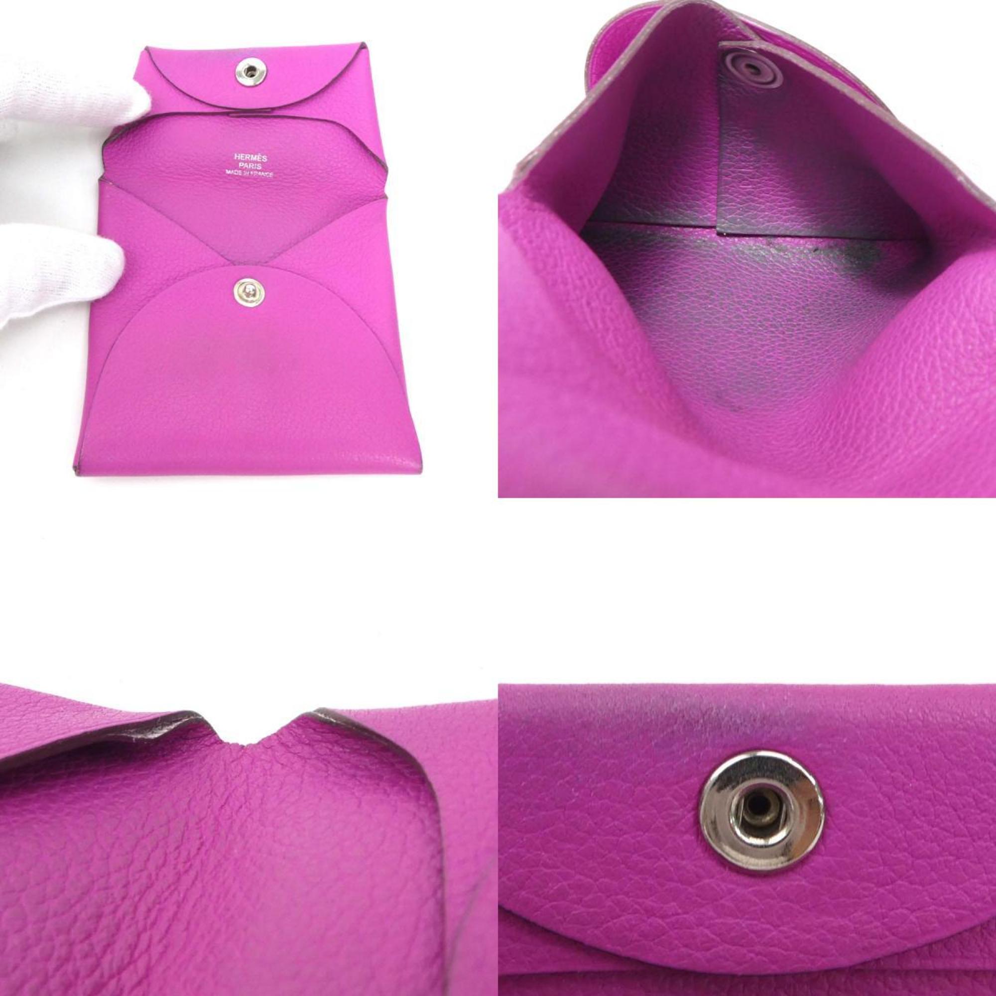 Hermes HERMES Wallet/Coin Case Bastia Leather Purple Women's e59283a