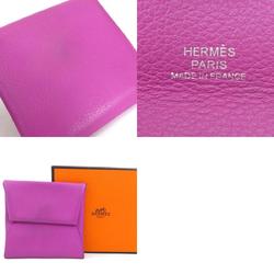 Hermes HERMES Wallet/Coin Case Bastia Leather Purple Women's e59283a