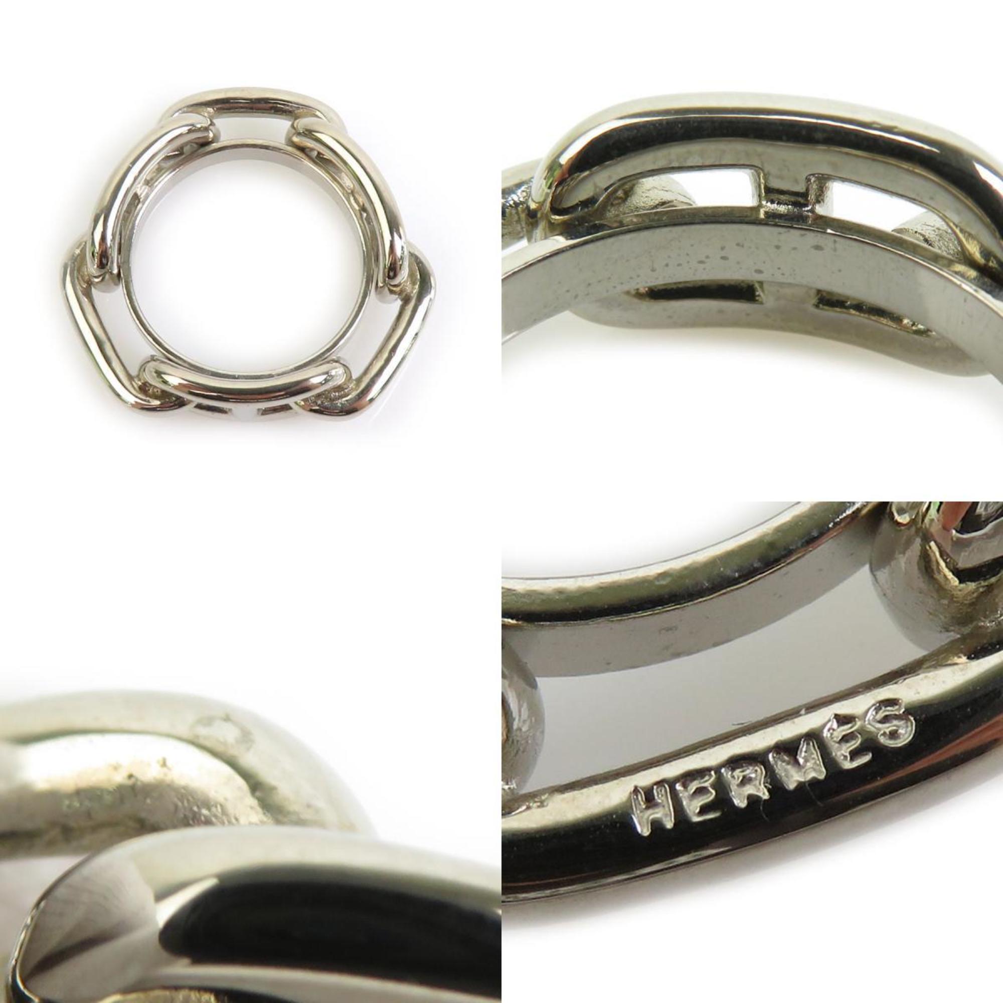 Hermes HERMES Scarf Ring Chaine d'Ancre Metal Silver Women's e59270a