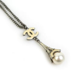 CHANEL Necklace Metal Ivory x Silver Women's r10184i