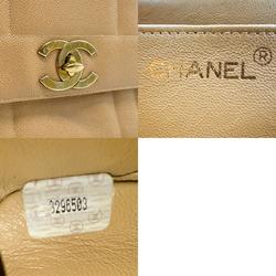 CHANEL handbag caviar skin leather beige gold ladies n0404