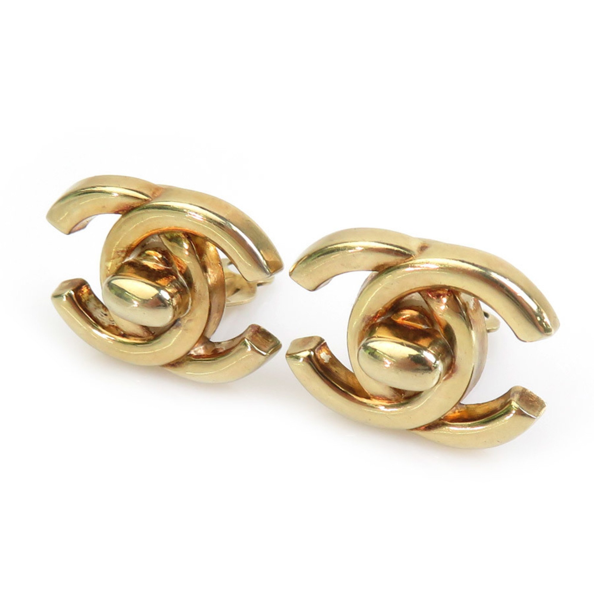 CHANEL Coco Mark Metal Gold Earrings for Women e59268a