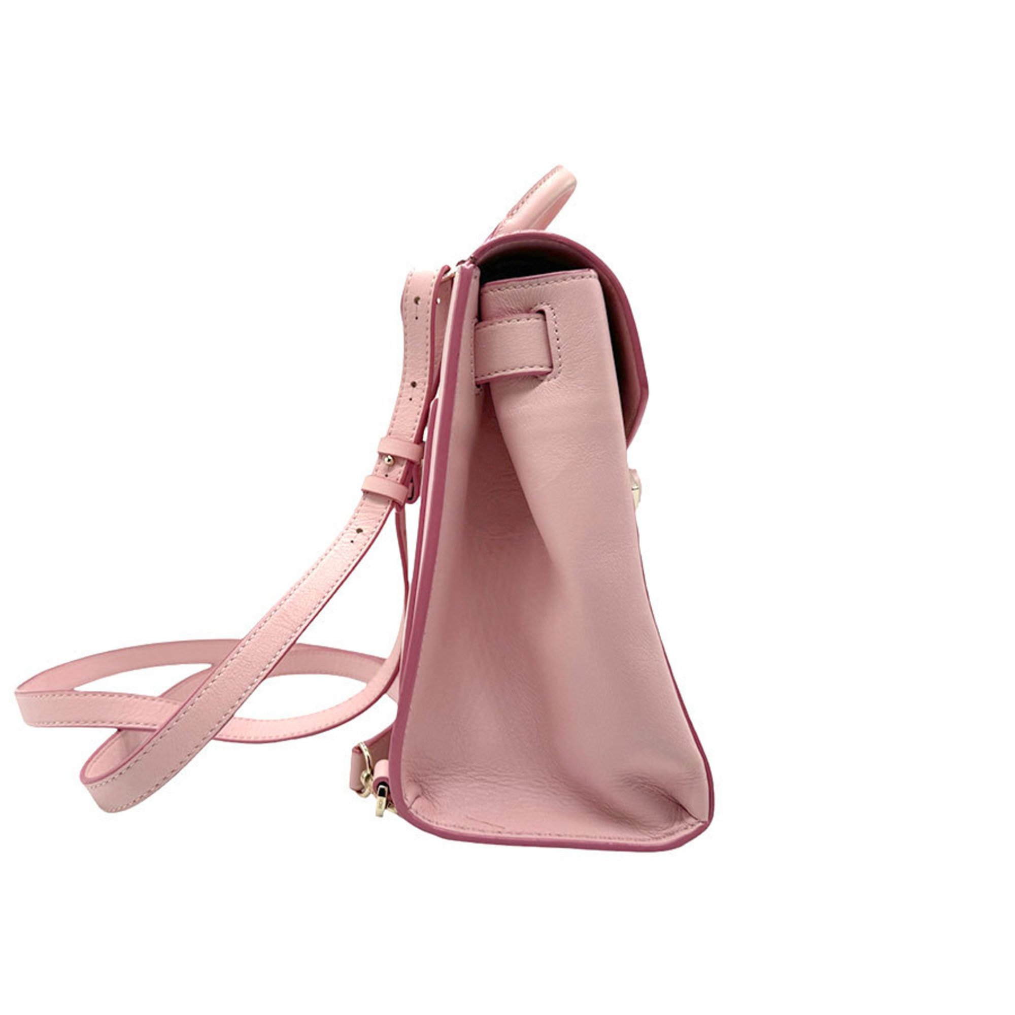 MCM Backpack Leather Light Pink Grey Women's z2499