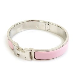 Hermes HERMES Bangle Bracelet Click Clack Metal Enamel Silver Light Pink Women's e59249m