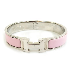 Hermes HERMES Bangle Bracelet Click Clack Metal Enamel Silver Light Pink Women's e59249m