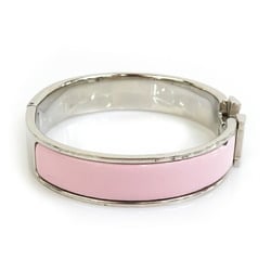 Hermes HERMES Bangle Bracelet Click Clack Metal Enamel Silver Light Pink Women's e59249m