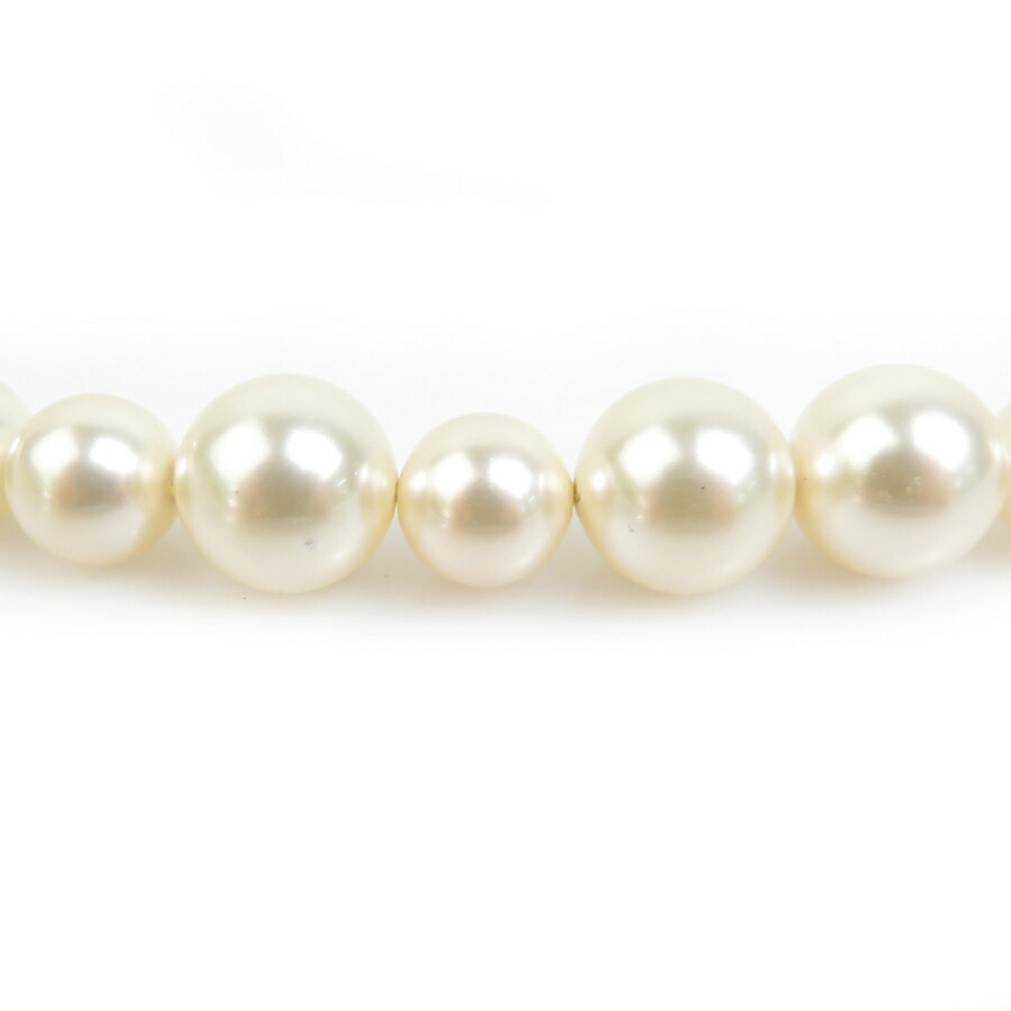 CHANEL Necklace Faux Pearl Metal White Women's r10189a