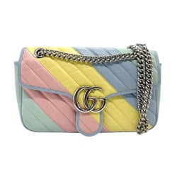 GUCCI Shoulder Bag GG Marmont Leather Multicolor Silver Women's 443497 z2538