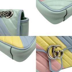 GUCCI Shoulder Bag GG Marmont Leather Multicolor Silver Women's 443497 z2538