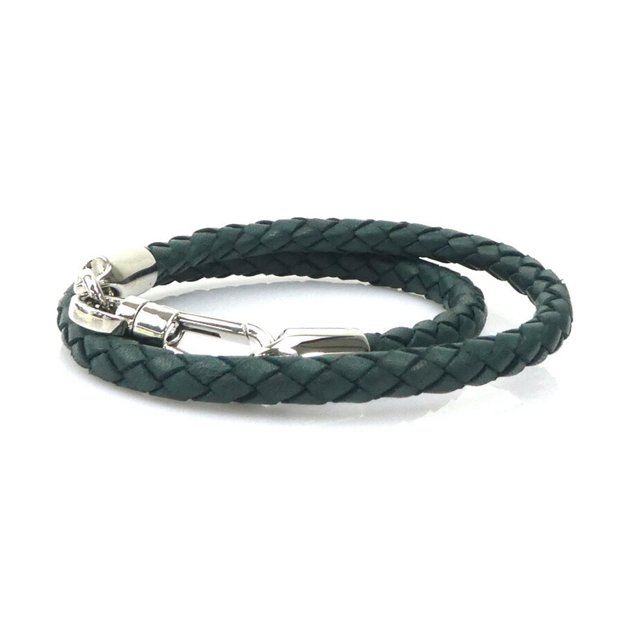 BALLY Bracelet Leather Dark Green Men's Women's r10187a