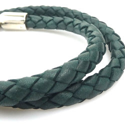 BALLY Bracelet Leather Dark Green Men's Women's r10187a