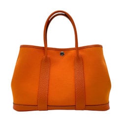 Hermes HERMES Handbag Tote Bag Garden PM Toile Officier Buffle Orange Women's n0420