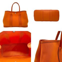 Hermes HERMES Handbag Tote Bag Garden PM Toile Officier Buffle Orange Women's n0420