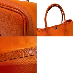 Hermes HERMES Handbag Tote Bag Garden PM Toile Officier Buffle Orange Women's n0420