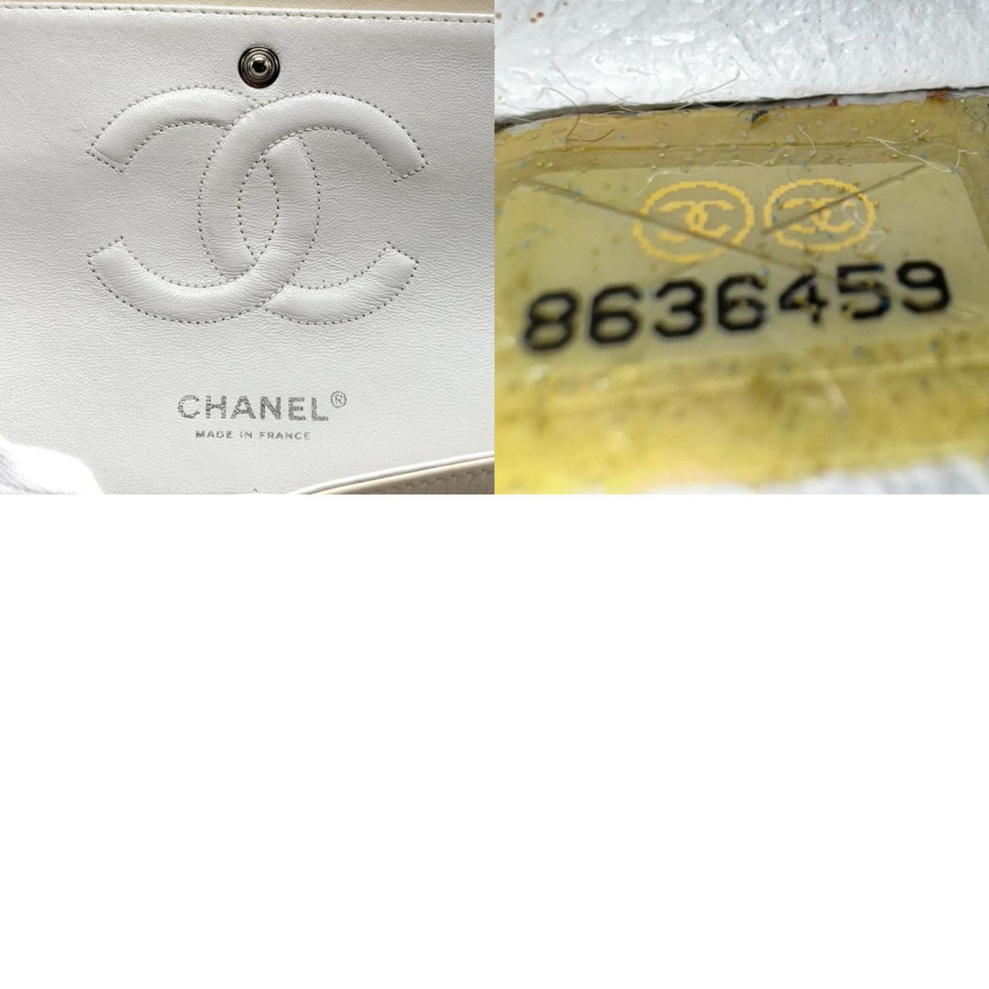 CHANEL Shoulder Bag Tweed Light Beige Silver Women's z2513