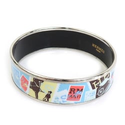 Hermes HERMES Bangle Bracelet Emaille Metal Enamel Silver Blue Multicolor Women's e59264a