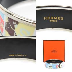 Hermes HERMES Bangle Bracelet Emaille Metal Enamel Silver Blue Multicolor Women's e59264a